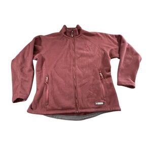 REI Co-op Fleece Jacket Size XL Burgundy Full Zip Warm Outdoor Layer Pockets